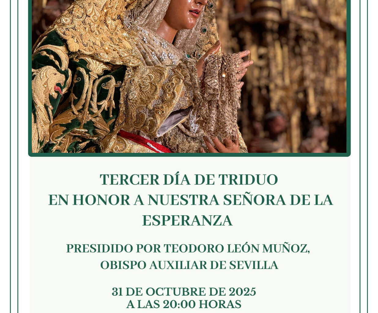 SIGA EN DIRECTO EL TERCER DÍA DEL TRIDUO EN HONOR A NUESTRA SEÑORA DE LA ESPERANZA