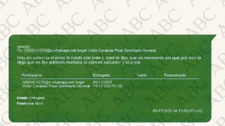 Mensajes entre Koldo y Torres recogidos por la UCO