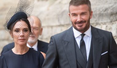 Victoria Beckham viste a David con su primer diseño masculino durante su visita al Castillo de Windsor