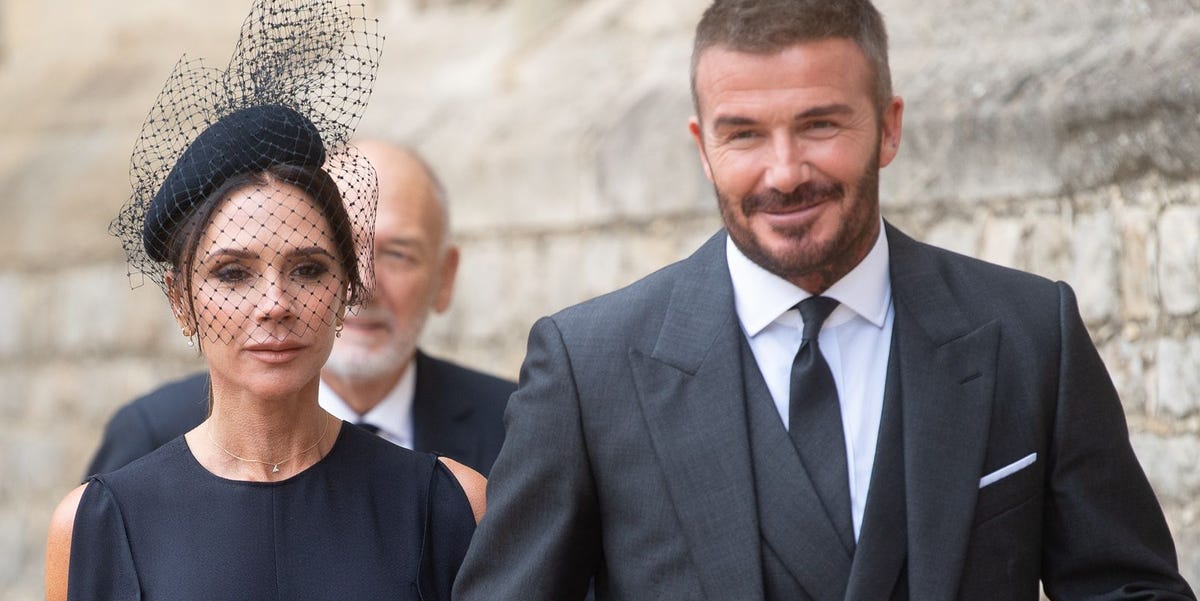 Victoria Beckham viste a David con su primer diseño masculino durante su visita al Castillo de Windsor