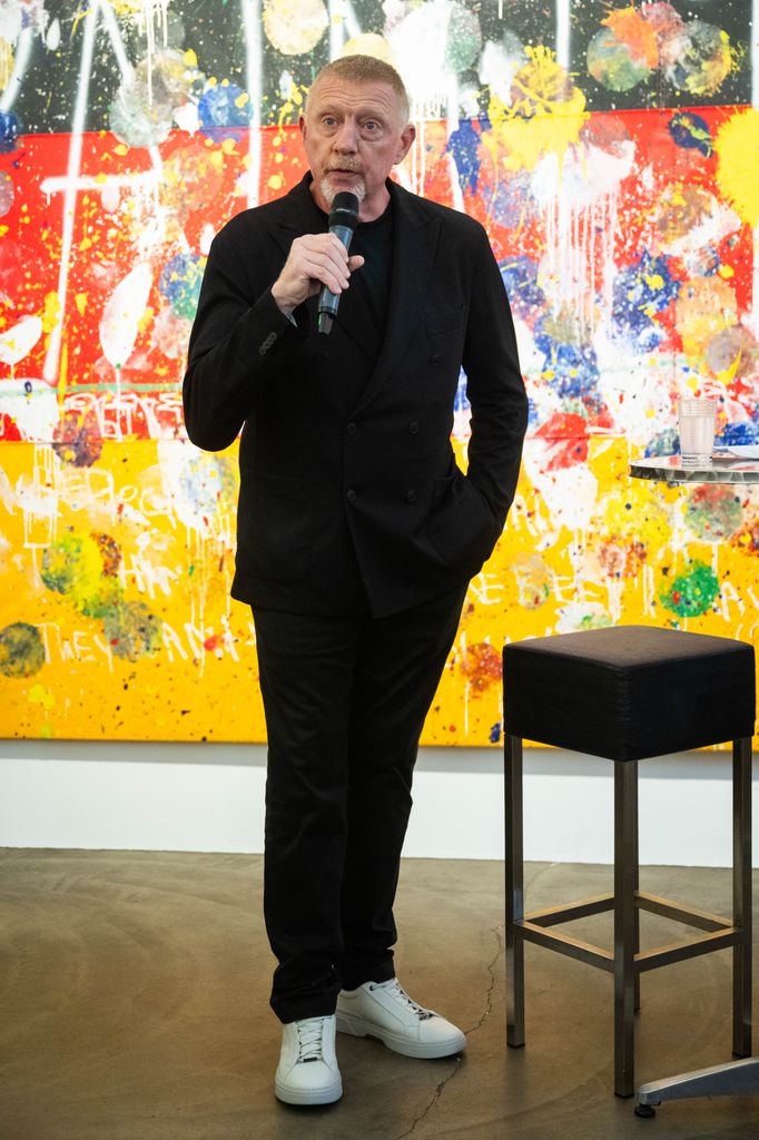 Boris Becker en una exposición de arte de su hijo Noah Becker