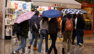 Elevado a rojo el aviso por lluvias en Málaga