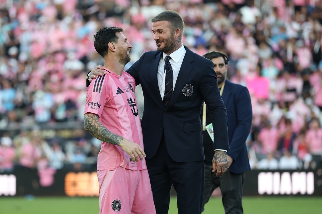 David Beckham celebra el histórico título junto a Lionel Messi
