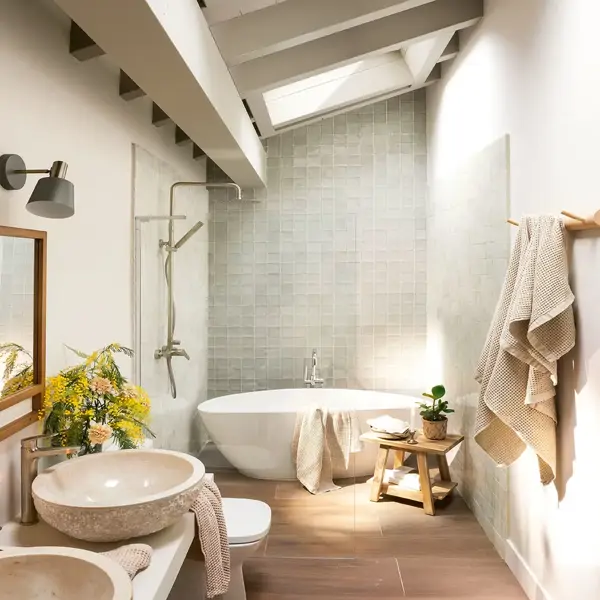 1 azulejos verde grisaceo con griferia metalica 168435ba