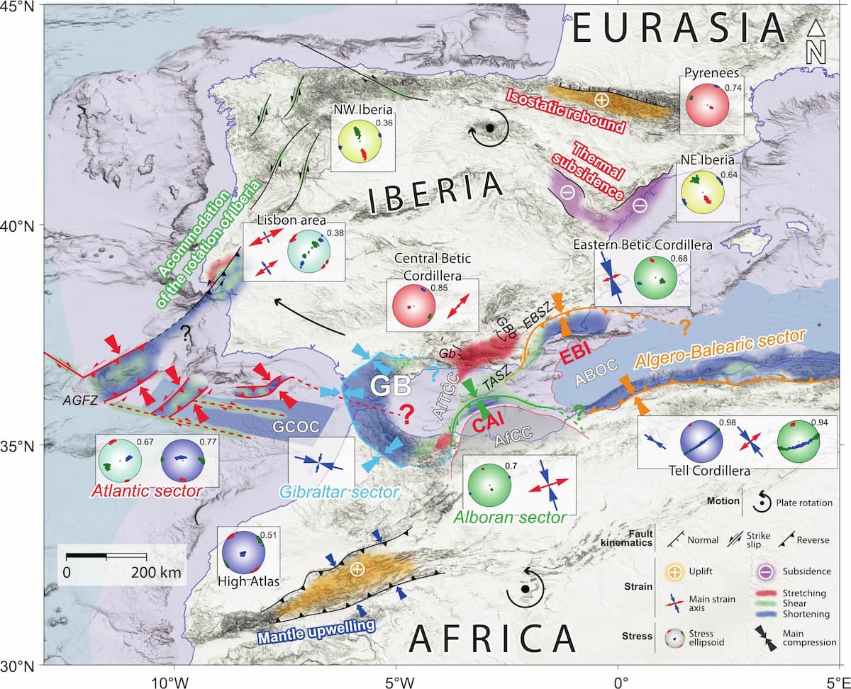 peninsula iberica rota lentamente tectonica placas