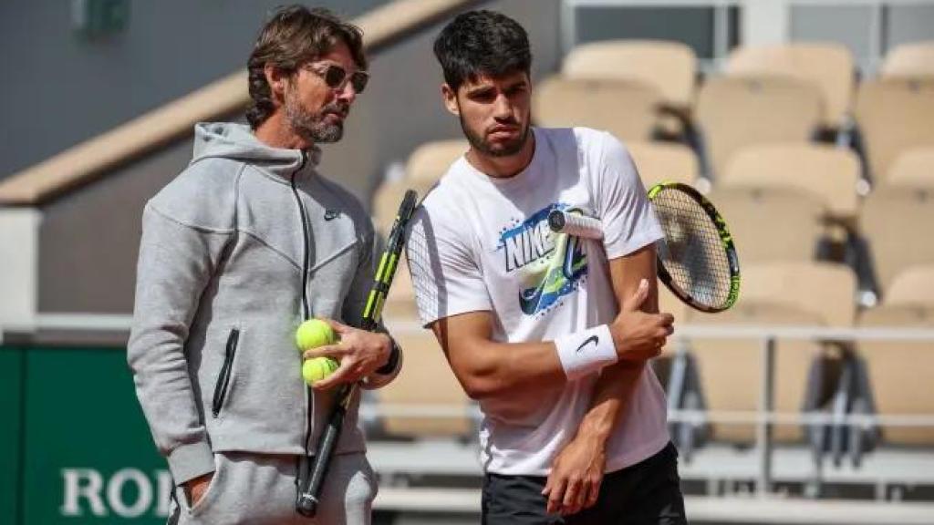 Juan Carlos Ferrero y Carlos Alcaraz, en el último Roland Garros.