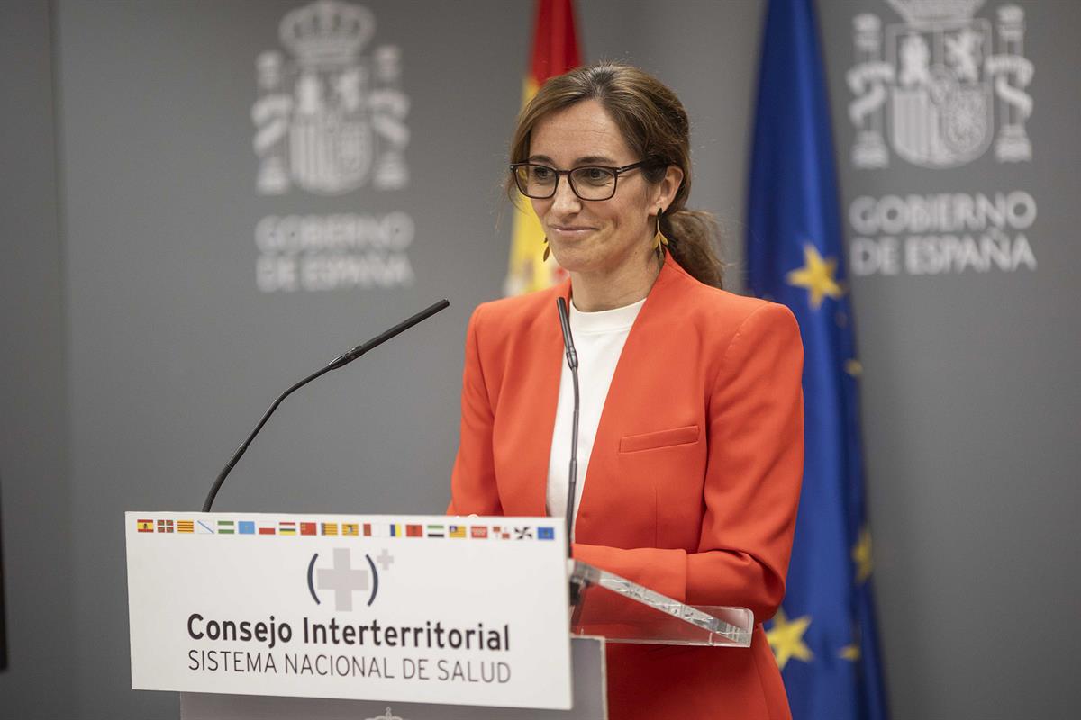 La ministra de Sanidad, Mónica García, comparece tras la reunión del Consejo Interterritorial del Sistema Nacional de Salud.