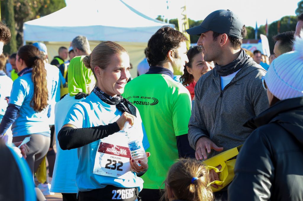 Amelia Bono y su novio en la San Silvestre de Las Rozas