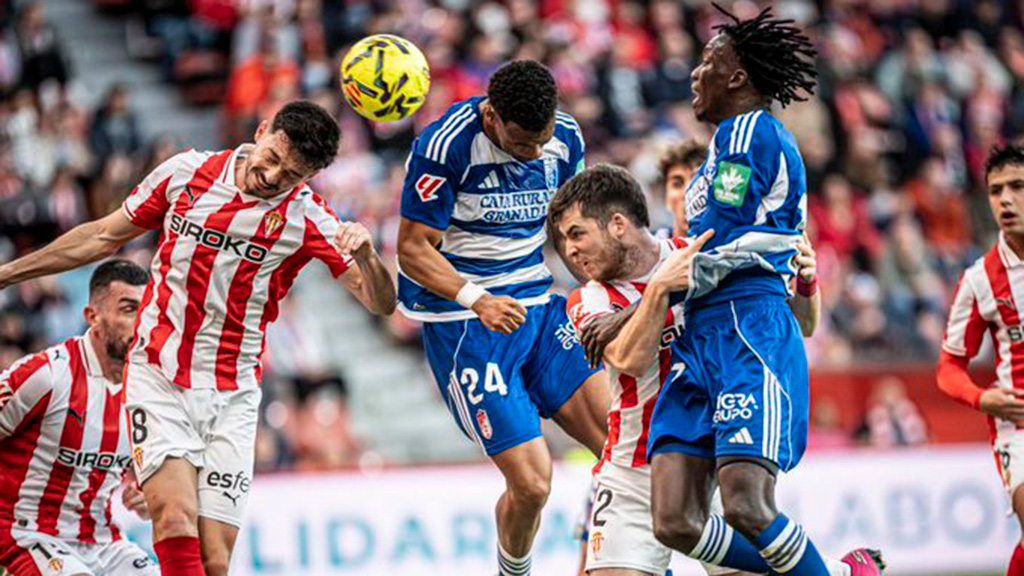El Granada se viene de vacío tras un gol del Sporting en el último minuto