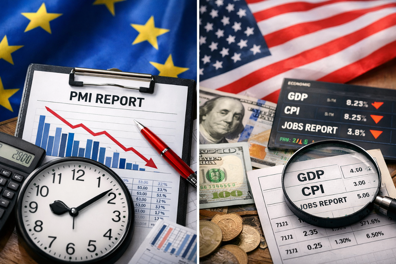 PMI débil y datos clave de hoy en Europa y EE. UU. (NFP)