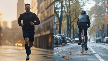 Persona que corre y persona