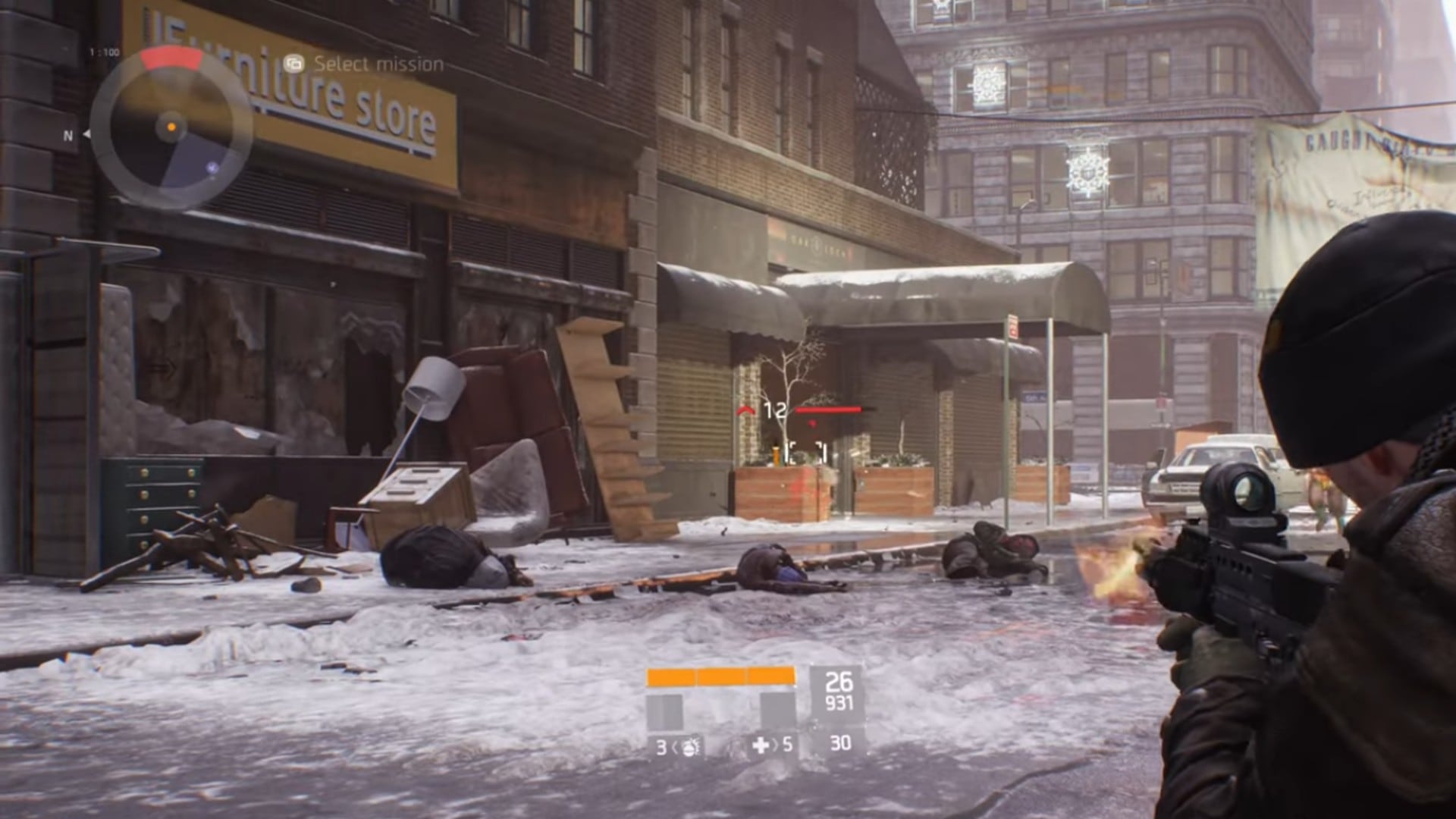 Las calles de Nueva York nevadas y decoradas por Navidad