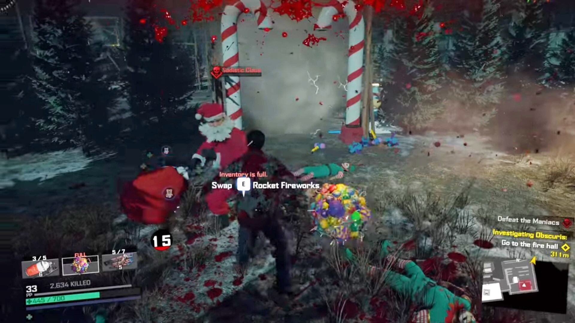 Lucha contra zombies y contra un Santa Claus nada amistoso