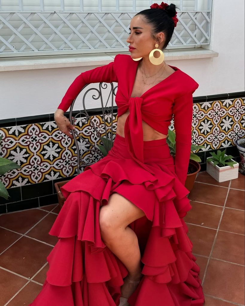 Ana Galocha vestida de flamenca