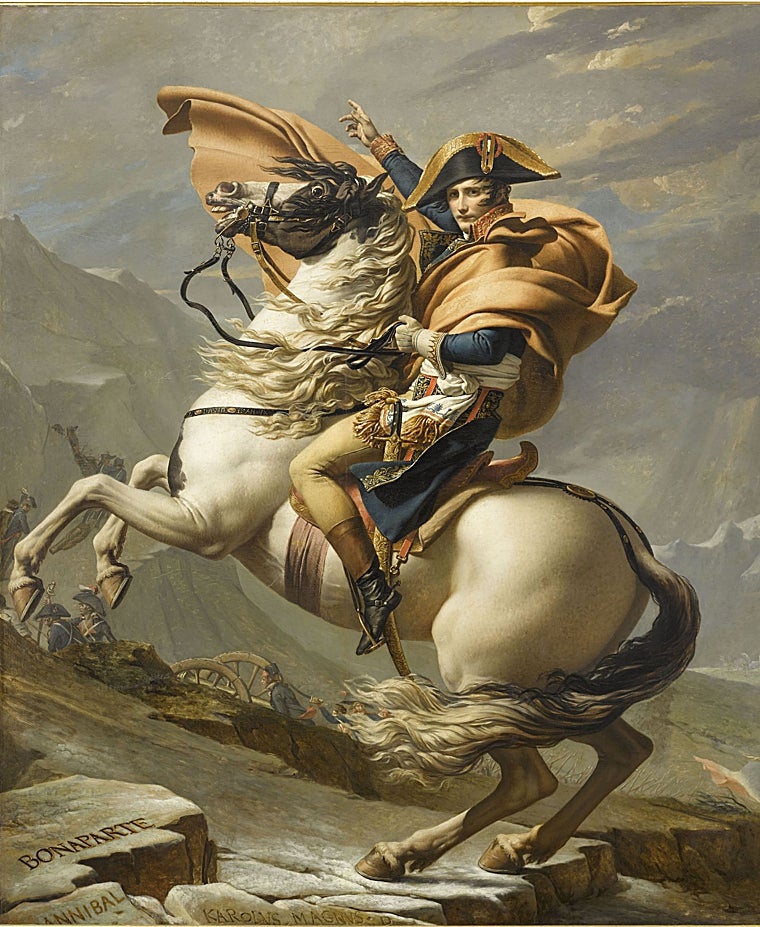 Jacques-Louis David. 'Bonaparte cruzando el Gran San Bernardo'