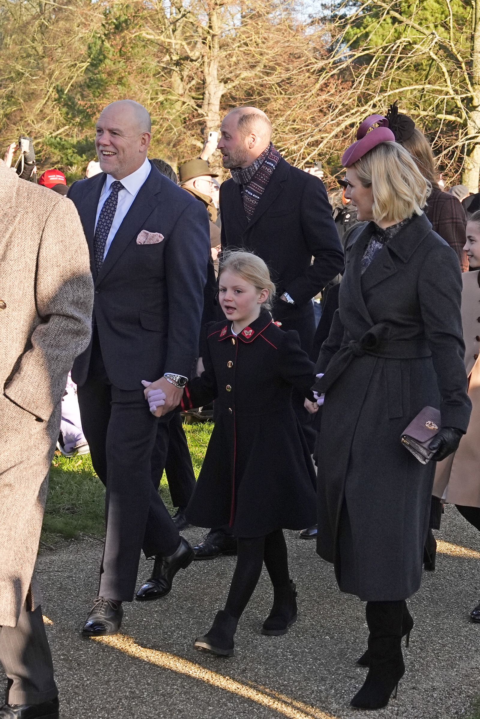 Image may contain Mike Tindall Zara Tindall Prince William Duke of Cambridge Person Adult Clothing Coat and Glove