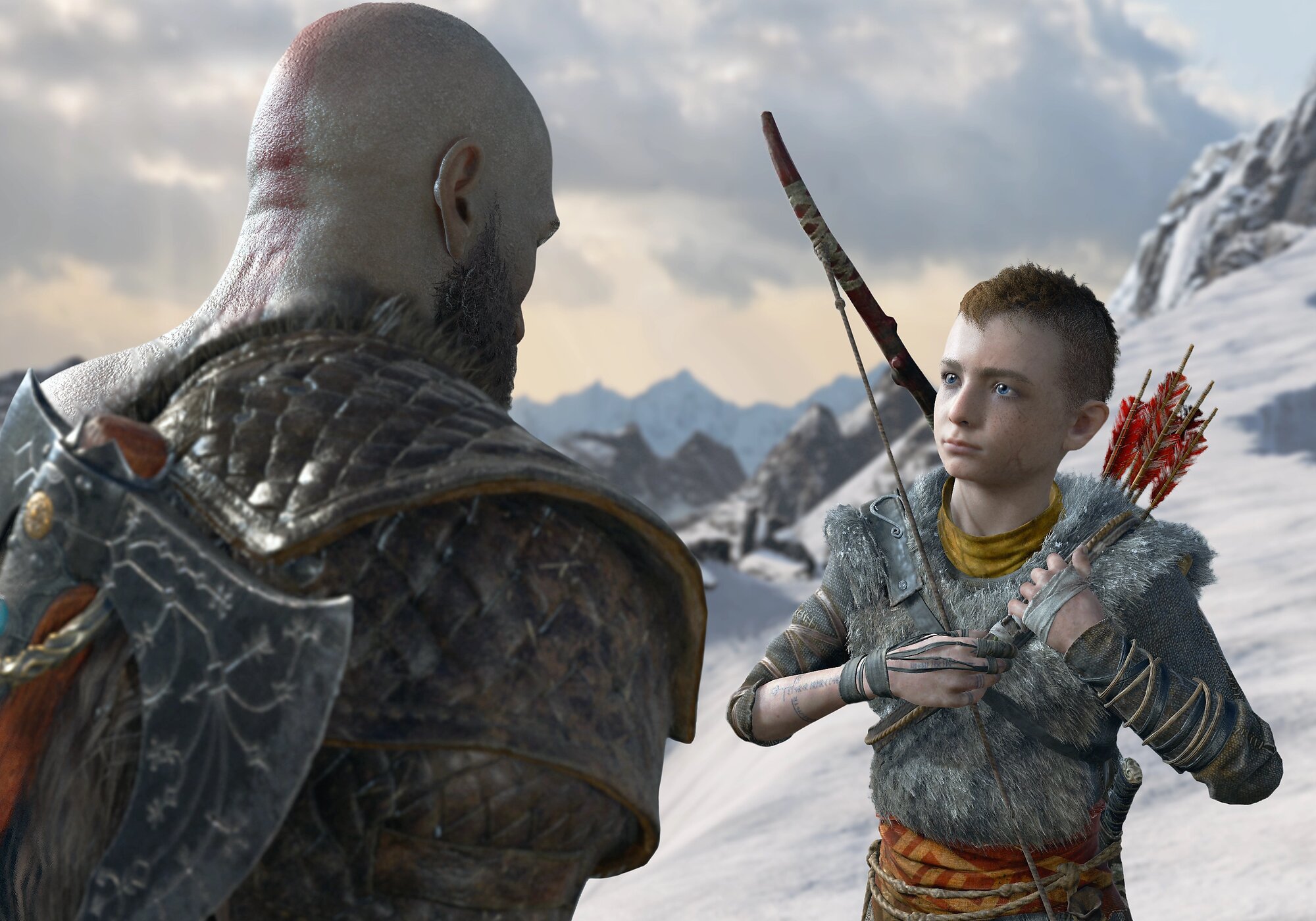 Kratos y su hijo Atreus en una secuencia de 'God of War'