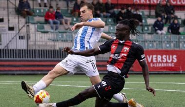 Baba, jugador del Arenas, en una acción del encuentro disputado el pasado domingo en Gobela ante el Talavera