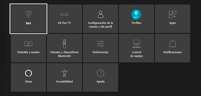 Menú de opciones del Fire TV Stick 4K Select