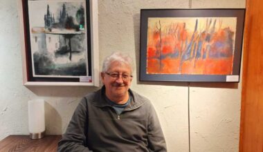 Una veintena de acuarelas llenan de originalidad El Cafetín