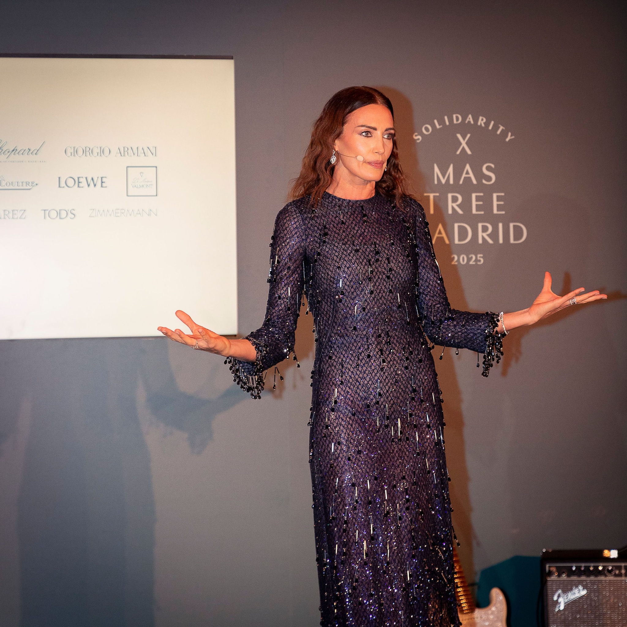 Nieves Álvarez, presentando la gala de Solidarity Xmas Tree