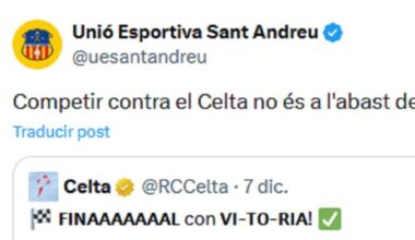 El tuit viral del Sant Andreu que ridiculiza al Real Madrid
