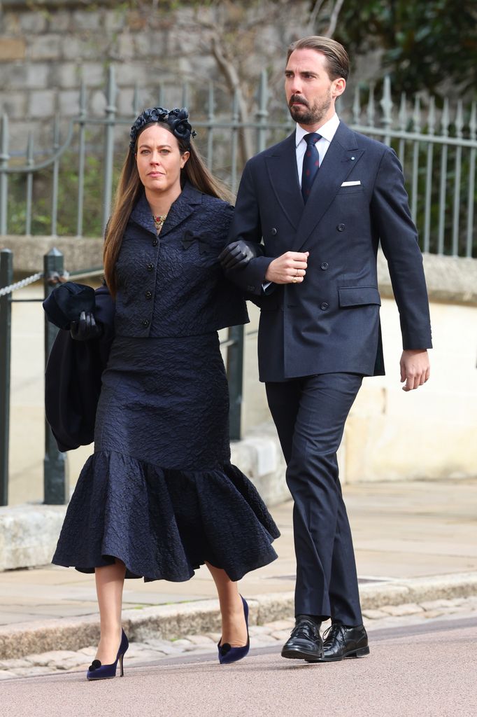 Philippos de Grecia y Nina Flohr en el funeral del rey Constantino en Windsor