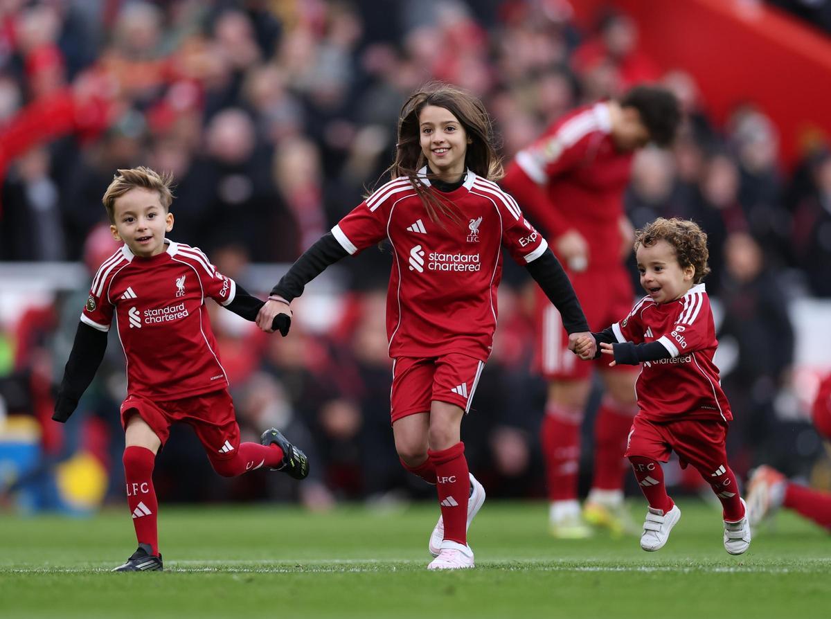 Los hijos de Diogo Jota fueron los protagonistas del Liverpool-Wolverhampton