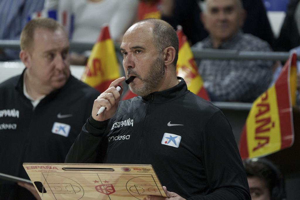 Chus Mateo, durante el partido ante Georgia.