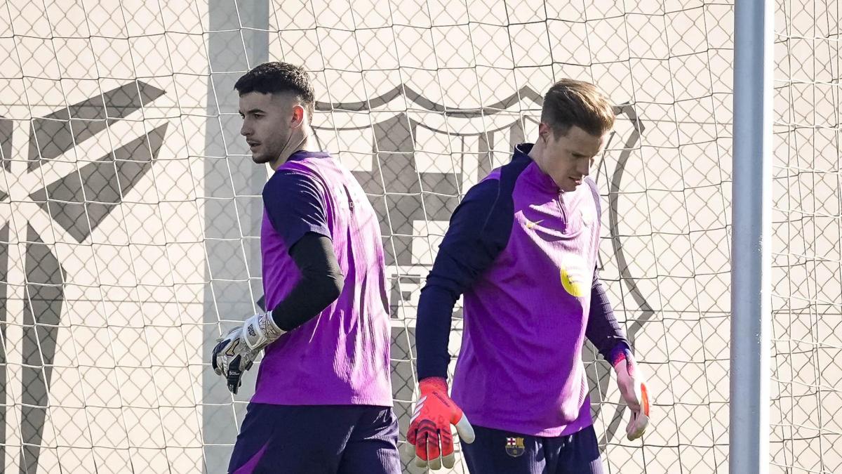 Araujo, en la Ciutat Esportiva pero aún sin entrenar; Ter Stegen con el grupo