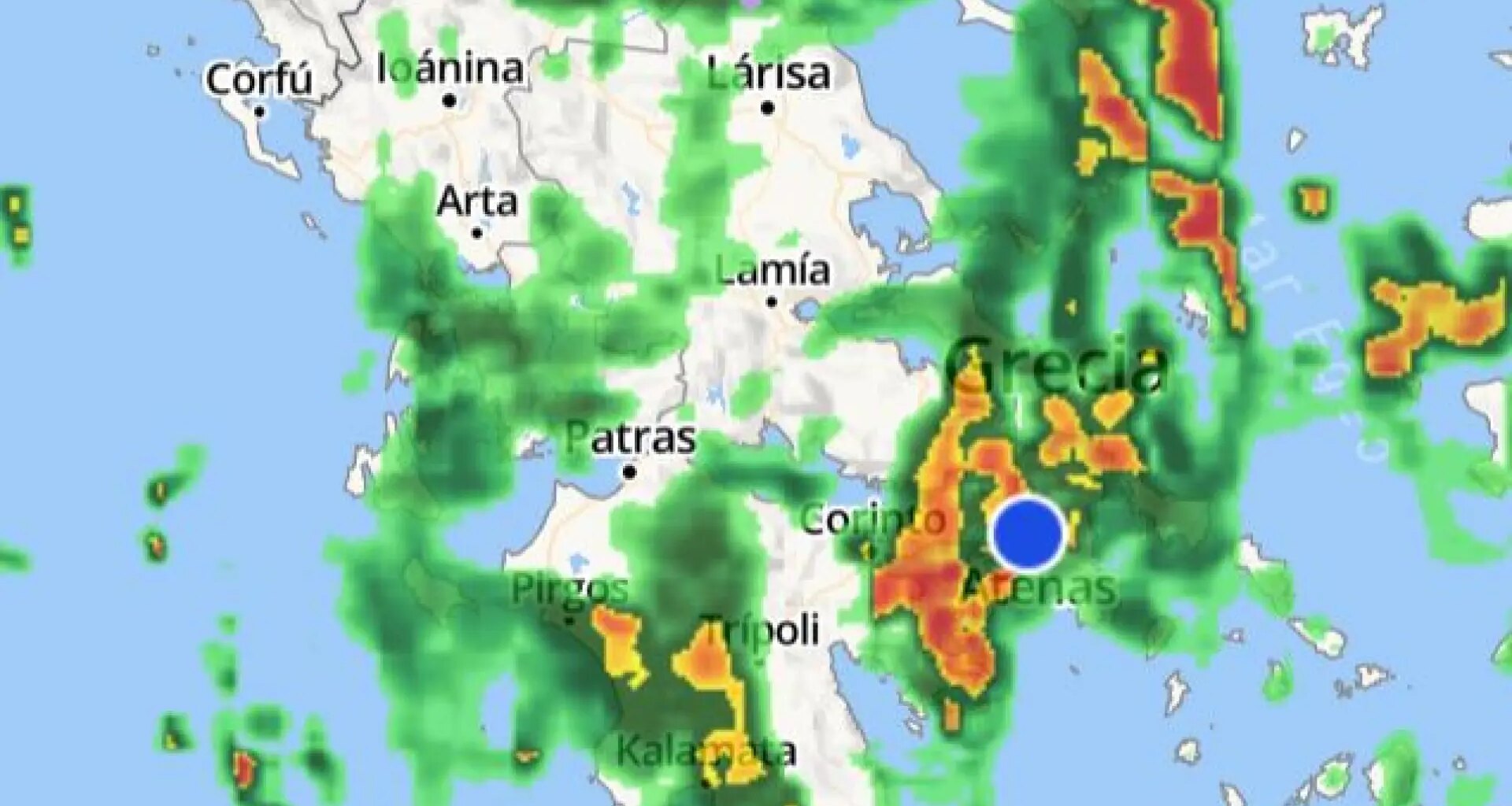 Fuertes lluvias inundan localidades griegas y cierran las escuelas de Atenas en Grecia