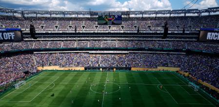 FILE - General view of the MetLife stadium during the Club World Cup semifinal soccer match between Fluminense and Chelsea in East Rutherford, N.J., Tuesday, July 8, 2025. (AP Photo/Pamela Smith, File)