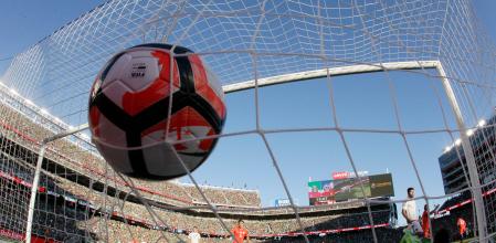 FILE - Mexico goalkeeper Guillermo Ochoa, bottom right, is beaten for a goal on a shot from Chile's Edson Puch during the first half of a Copa America Centenario quarterfinal soccer match at Levi's Stadium in Santa Clara, Calif., Saturday, June 18, 2016. (AP Photo/ Marcio Jose Sanchez, File)