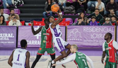 Hanna, en una penetración a canasta en el último duelo ante Caja 87 en Pisuerga.