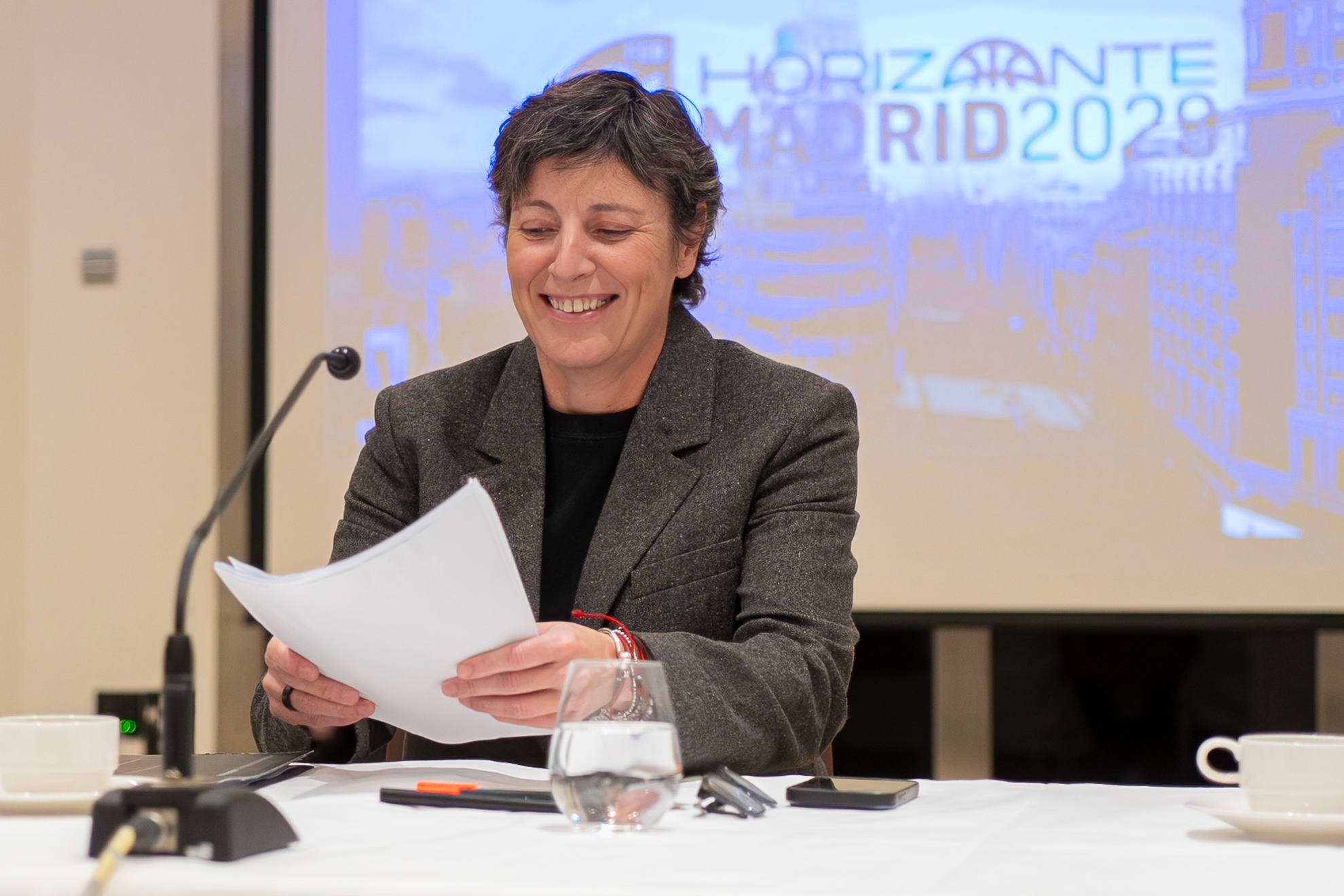 Elisa Aguilar, durante el desayuno.