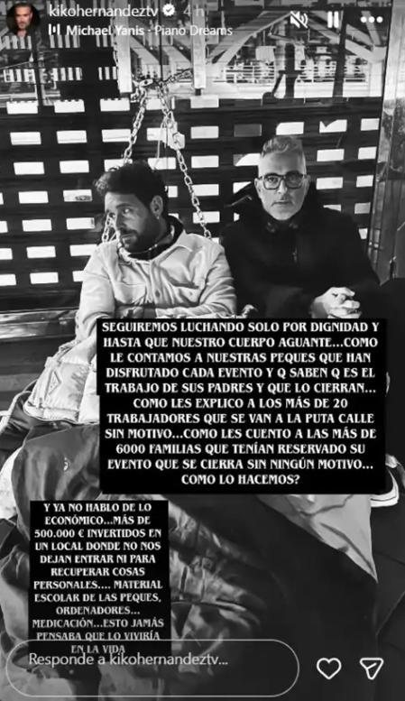 Kiko Hernández voló desde Madrid para unirse a su marido.