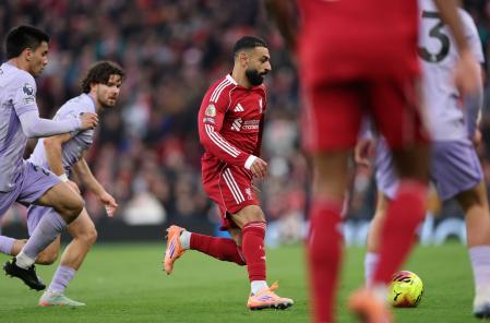 Salah, en acción contra el Brighton