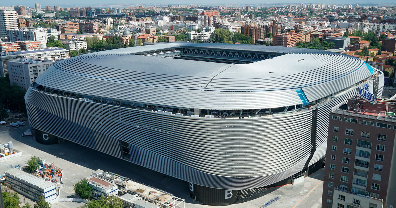 Imagen aérea del Santiago Bernabéu.