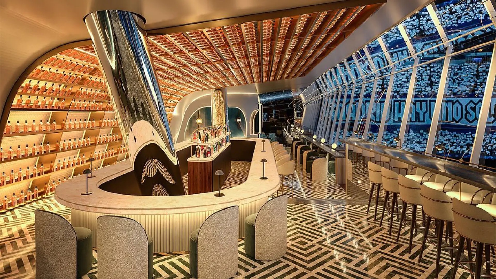 Imagen del Sky Bar del Santiago Bernabéu.