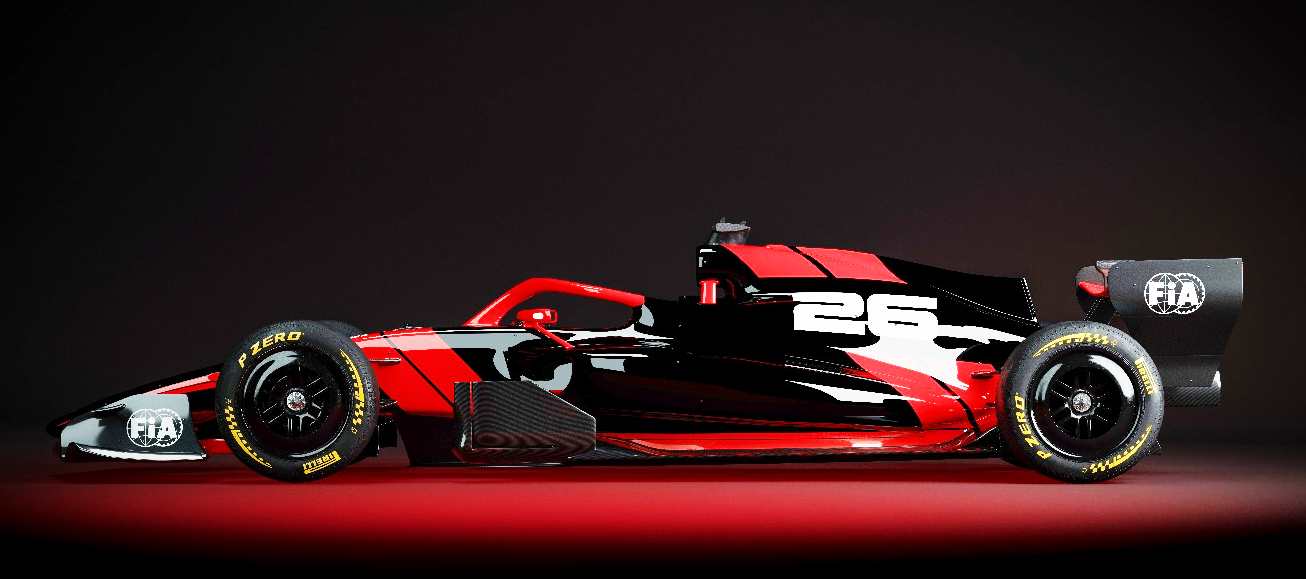 Vista lateral de los nuevos monoplazas de F1 2026-