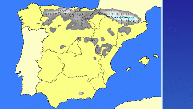 Previsión evolución nevadas GIF.