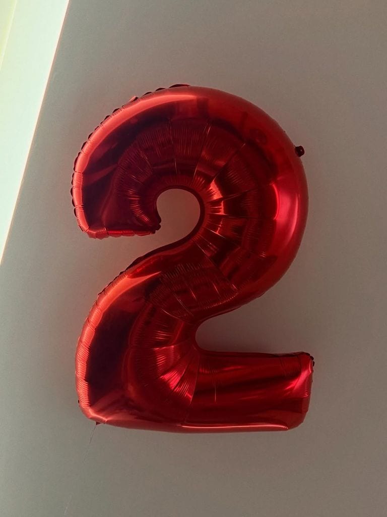 Un globo con el número 2