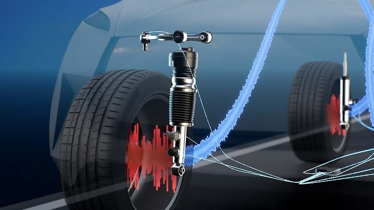 Las válvulas activas de los amortiguadores compensarán las microvibraciones de que causan una parte importante del ruido de los neumáticos: el software de control será clave