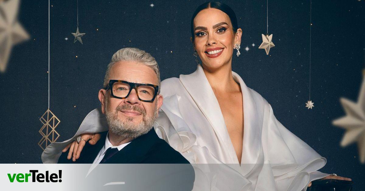 Cristina Pedroche y Alberto Chicote posan antes de las Campanadas 2025