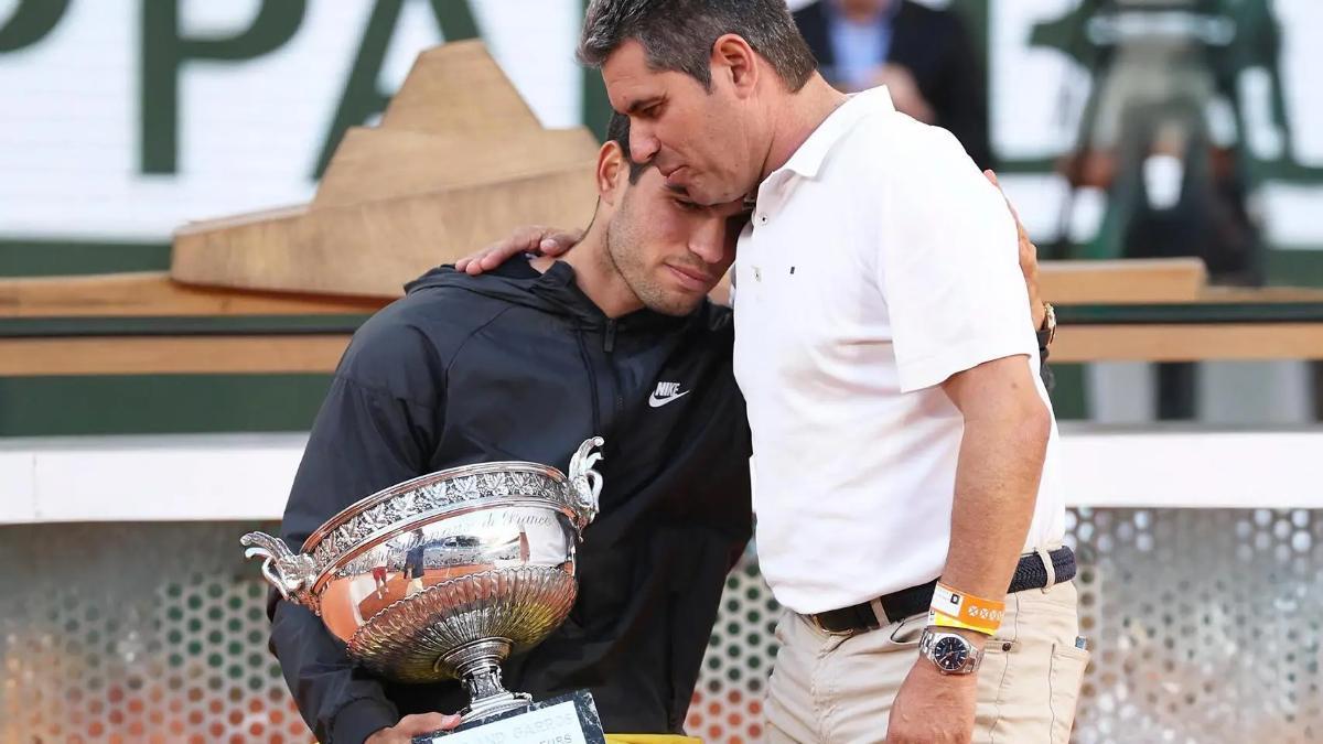 Alcaraz con su padre