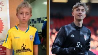 Dean Huijsen, en su etapa en el Costa Unida y en el Bournemouth.