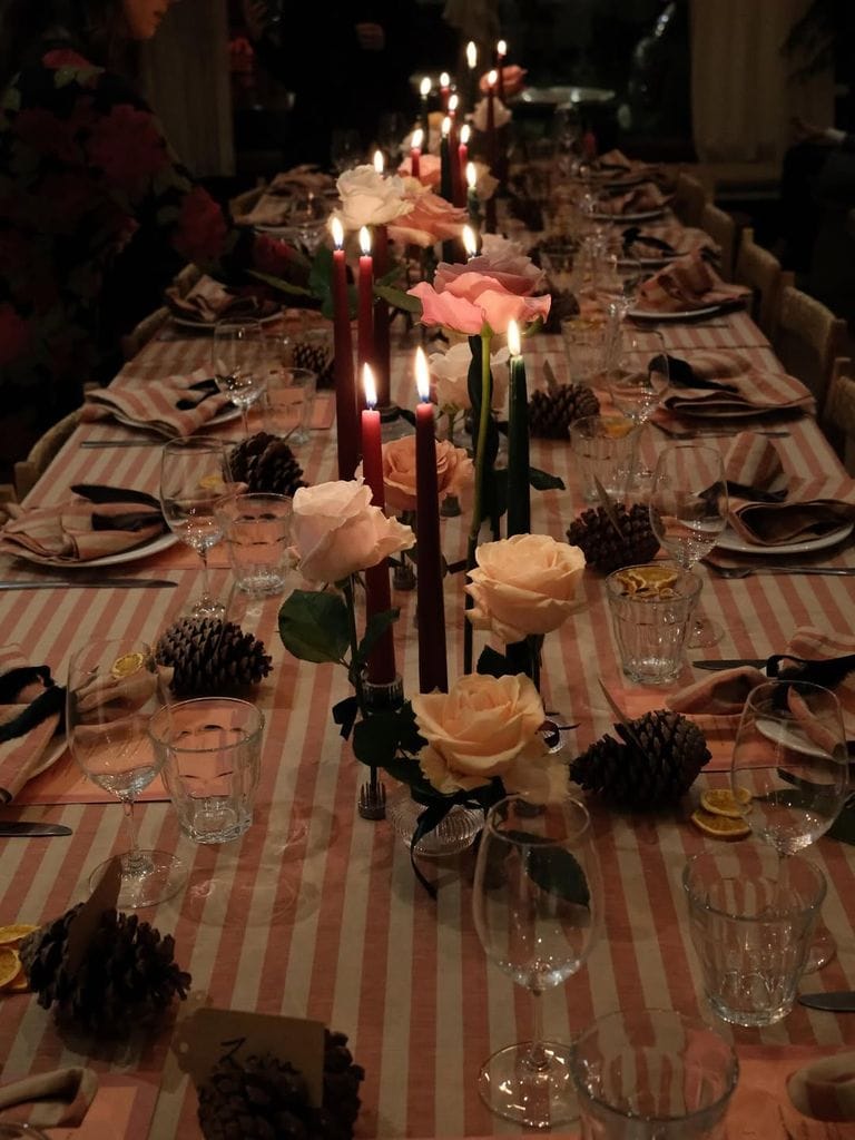 La mesa del restaurante Sol's en el que Tatiana ha celebrado la velada junto a alguna de sus amigas diseñadoras