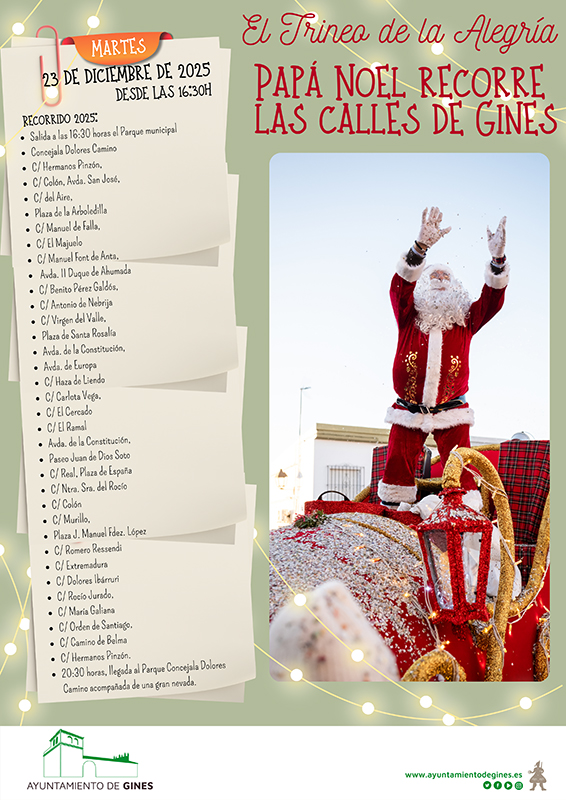Papá Noel vuelve a elegir Gines para disfrutar una nueva Navidad – Ayuntamiento de Gines