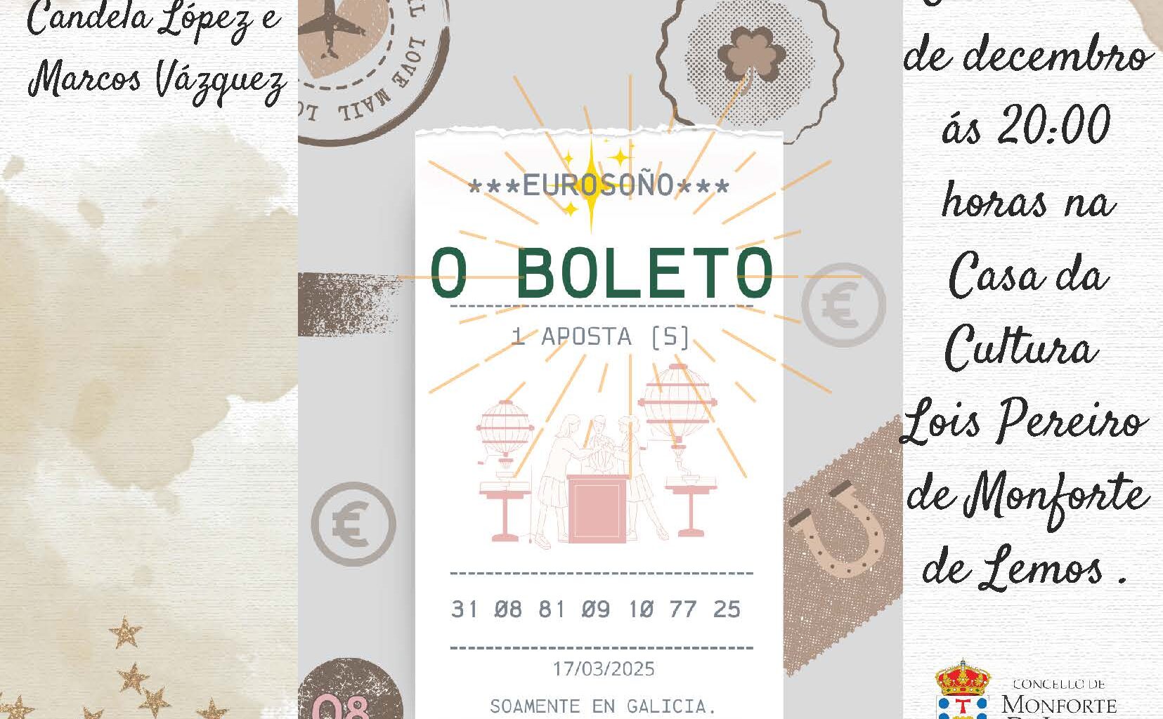 “O boleto” del Grupo Viraventos cierra este sábado el ciclo de teatro organizado por el Ayuntamiento de Monforte para el último trimestre de 2025