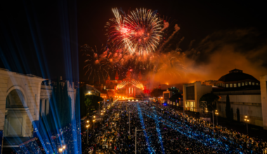 Un moment de l'espectacle de Cap d'Any a Maria Cristina de l'any 2024